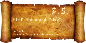 Piff Seherezádé névjegykártya
